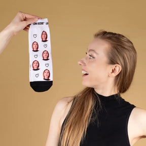 Personalisierte Socken aus Baumwolle mit deinem Gesicht
